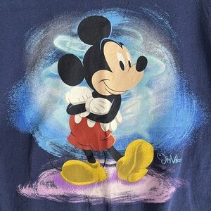 Disney Store Organic T Shirt  25th Anniversary Mickey Mouse Men's Small Navy